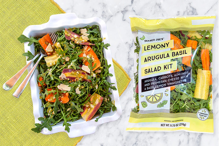 Lemony Arugula Basil Salad Kit Summer Vinaigrette Fresh Aromatic - TJ Trader Joe's Grocery Delivery