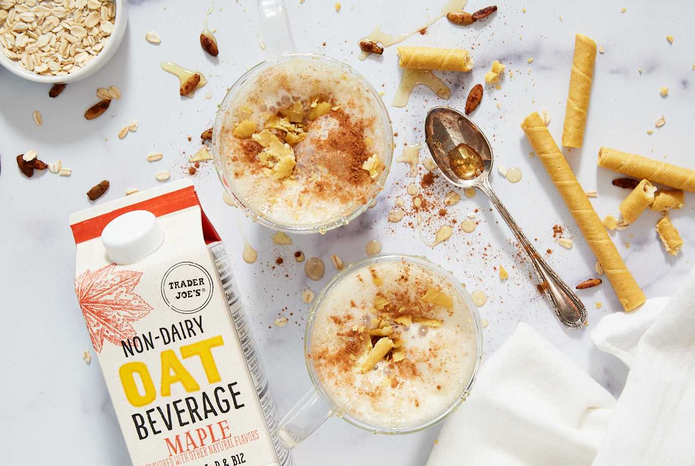 Non-Dairy Oat Beverage Maple Flavor Free Creamy Sweetness Fall - TJ Trader Joe's Grocery Delivery